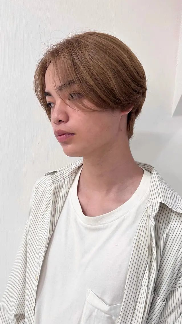ショート カラー メンズ メンズブリーチ ベージュカラー ブリーチ ダブルカラー ヘーゼル ヘアカラー トリートメント レイン🌏🌱 似合わせ/ハイトーンのヘアスタイル