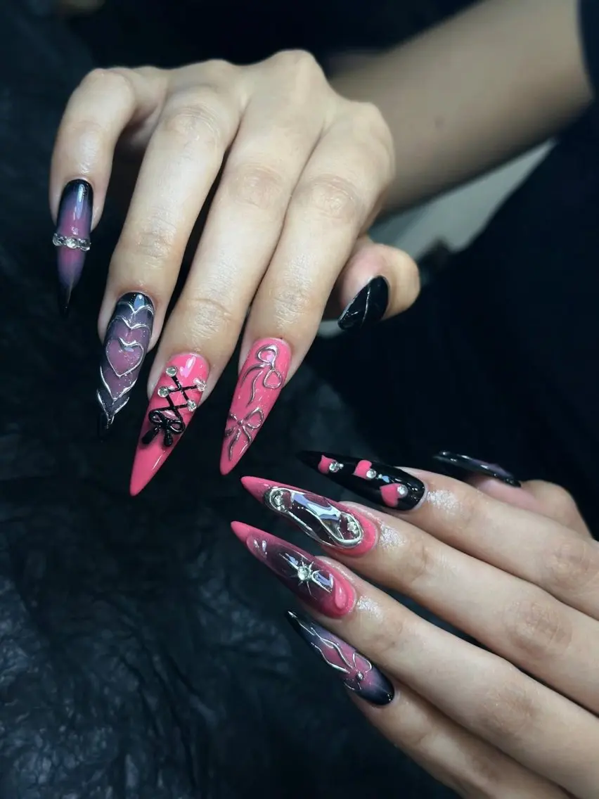 ネイル アートネイル ガーリー 韓国ネイル 持ち込み ニュアンスネイル Rin Nail 新大久保店のネイルデザイン
