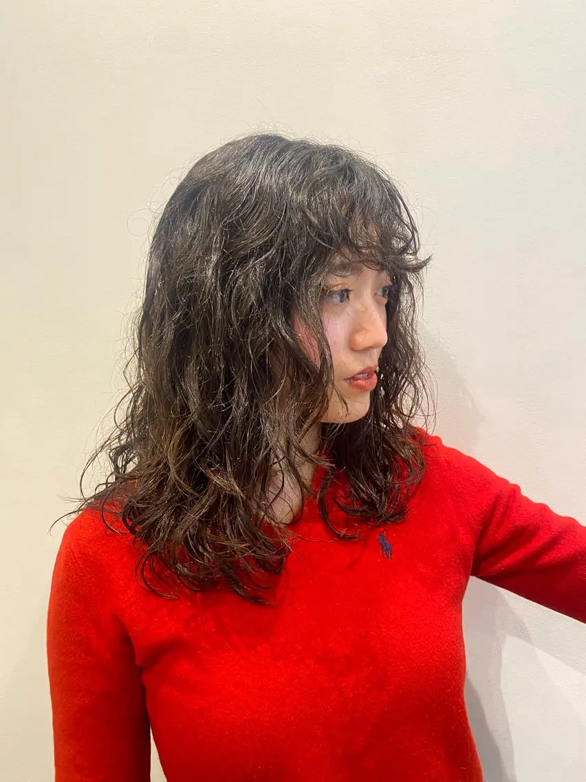ロング パーマ レイヤーカット やました もえかのヘアスタイル