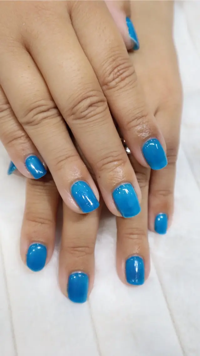 ネイル 水色 ワンカラーネイル ハンドネイル JEWELSALON 南雲のネイルデザイン
