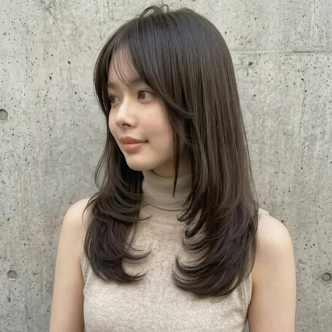 セミロング 艶髪ストレート❇️ レイヤー❇️出町光流のヘアスタイル