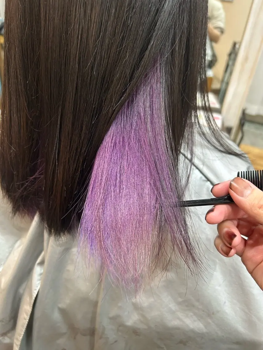 ミディアム カラー ハイトーンカラー パープルカラー 髪質改善 トリートメント カット ヘアカラー メンズパーマ 髪質改善☆有馬のヘアスタイル