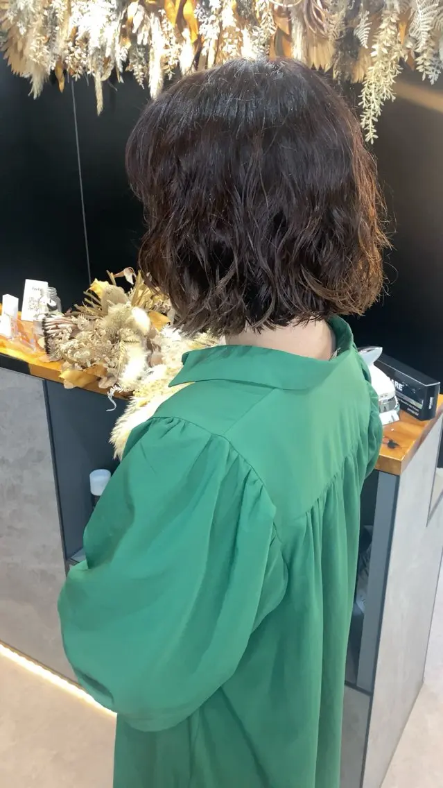 ミディアム パーマ ミディアムパーマ ボブ ✨女性モデルさん 募集中です✨のヘアスタイル