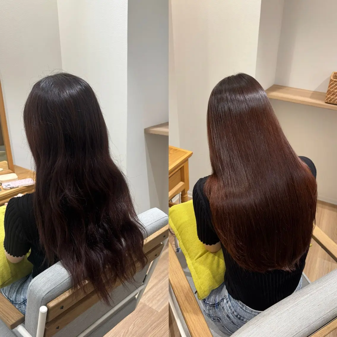 ロング カット 縮毛矯正 トリートメント RINNO🌷透明感 カラー/髪質改善のヘアスタイル