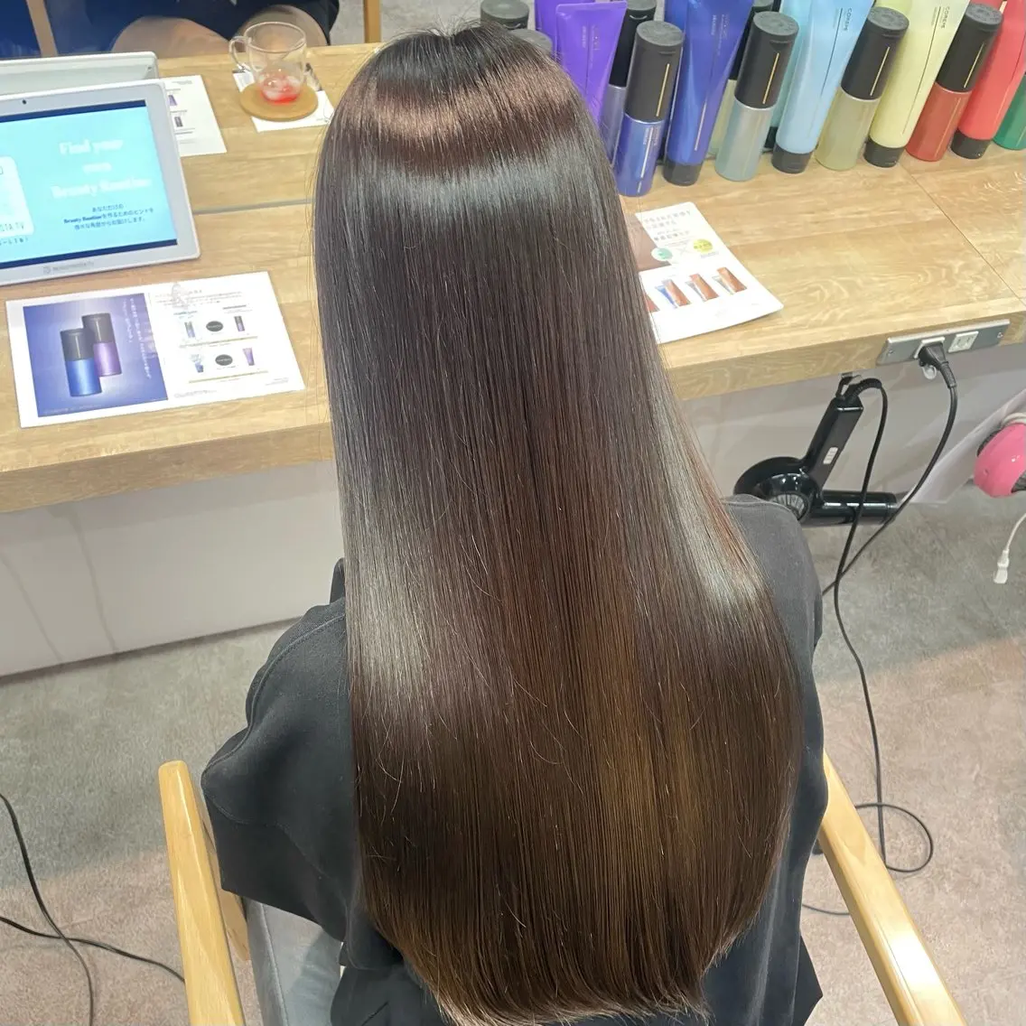 ロング 髪質改善 銀座：似合わせカラー オリーブ🫒アレンジのヘアスタイル