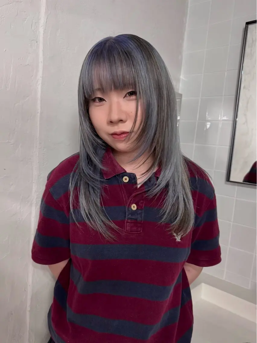 ロング カラー カット ヘアカラー ブロンド/ミックスカ ラー三毛猫kaitoのヘアスタイル