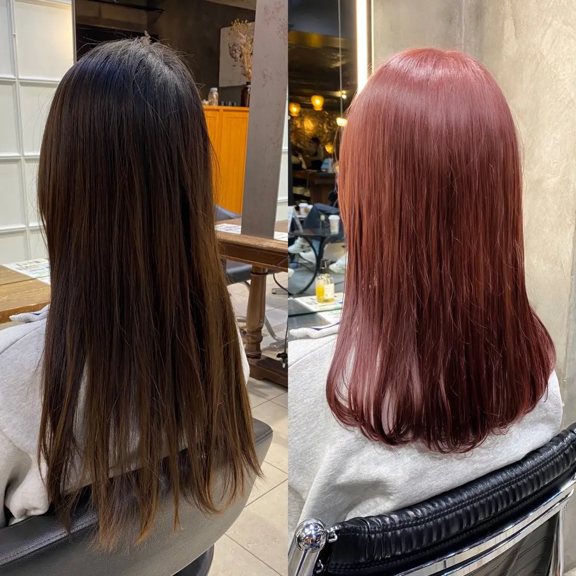 セミロング カラー ブリーチ ダブルカラー ブリーチなしカラー ピンクカラー カット ヘアカラー 透明感カラー🌿 グレージュ🐺陽介のヘアスタイル