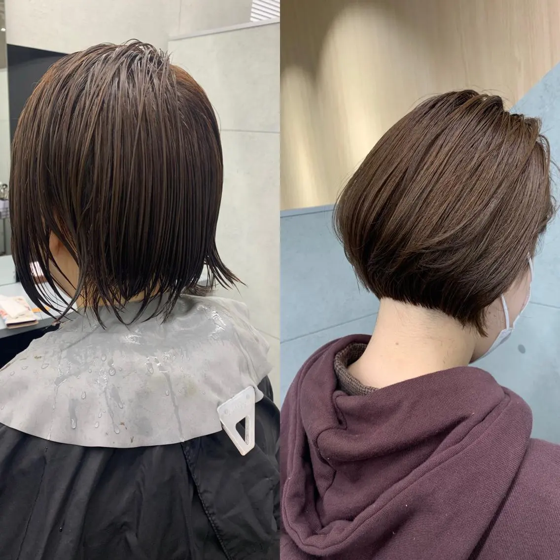ショート アッシュ ハイライト 髪質改善 韓国風ヘア レイヤーカット カット ヘアカラー ルーチェヘアー 北摂エリアNo.1のヘアスタイル