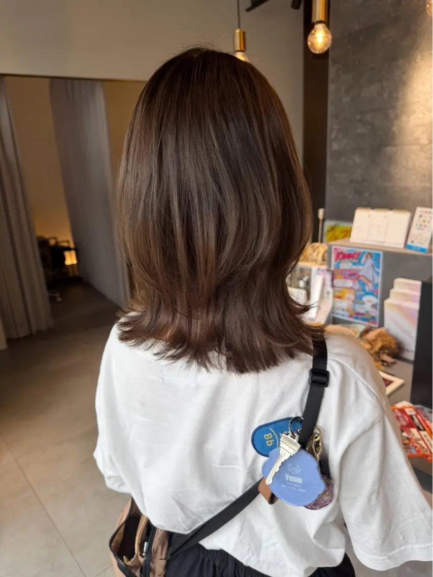 ミディアム カラー ブラウンカラー ヘアカラー HINA✂️🩵 刈谷三河安城のヘアスタイル