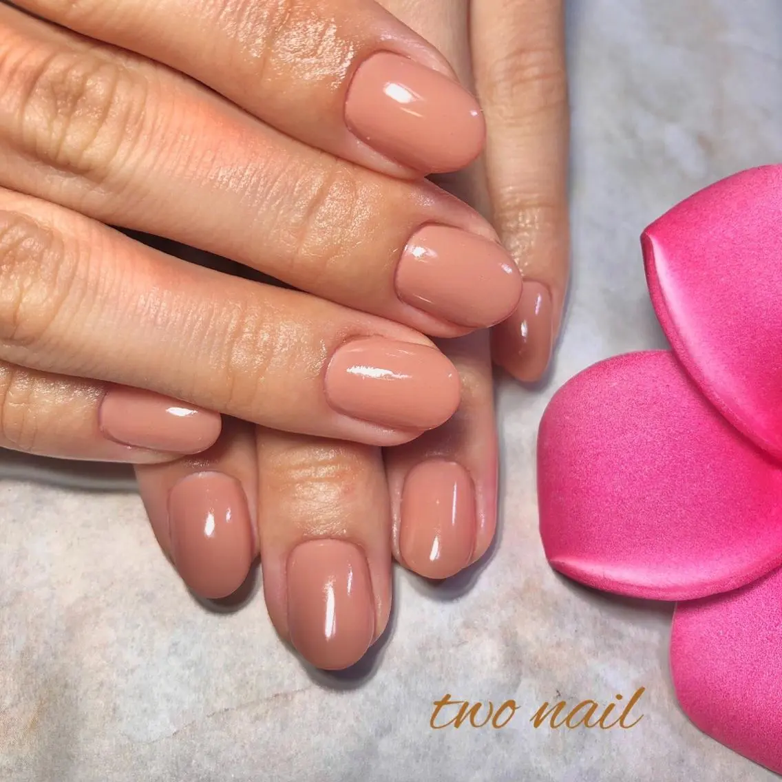 ネイル ブラウン フットネイル ハート ハンドネイル two nailのネイルデザイン