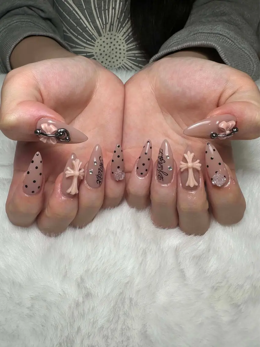 ネイル ハンドネイル ユリ🎀長さだし/ パラジェル/持ち込みのネイルデザイン