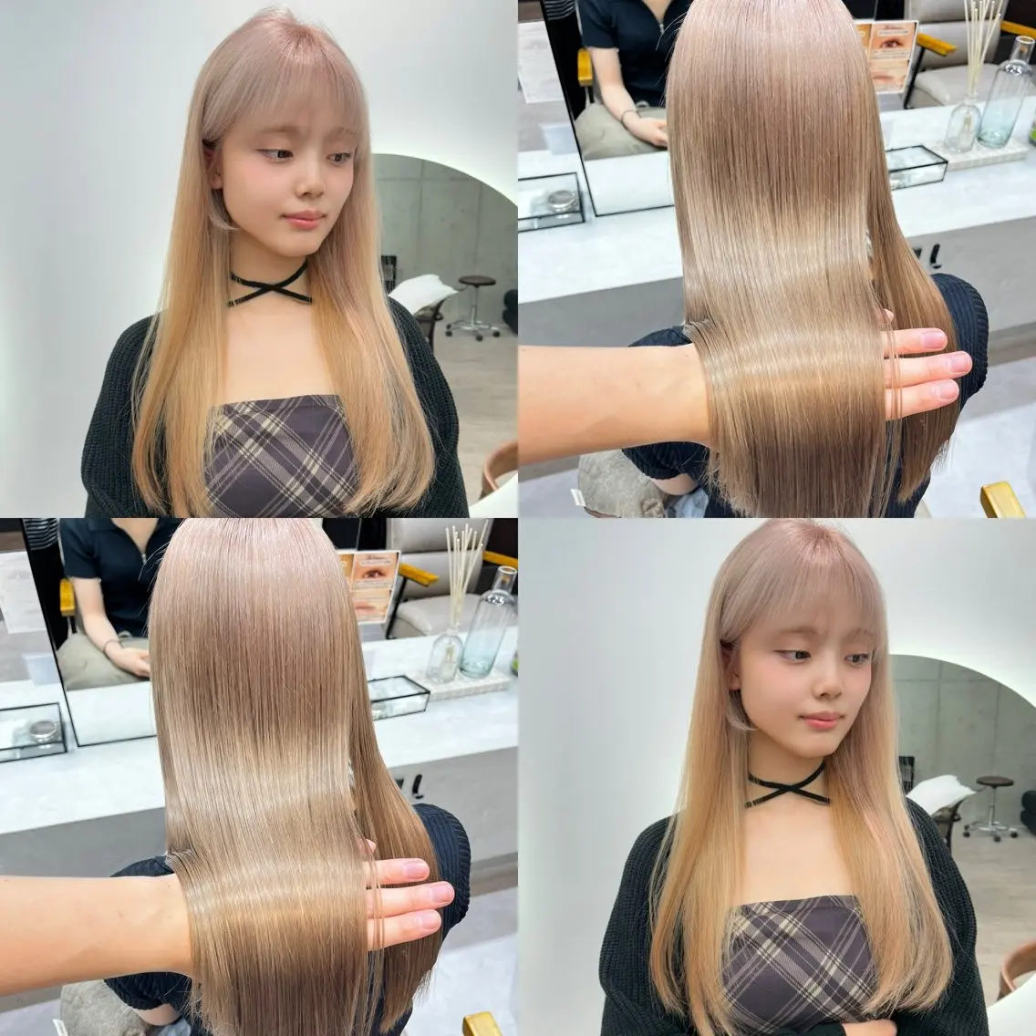 ロング カラー ブリーチ ダブルカラー イヤリングカラー イルミナカラー ブリーチなしカラー 立川✨ブリーチ/ ケアブリーチ✨のヘアスタイル