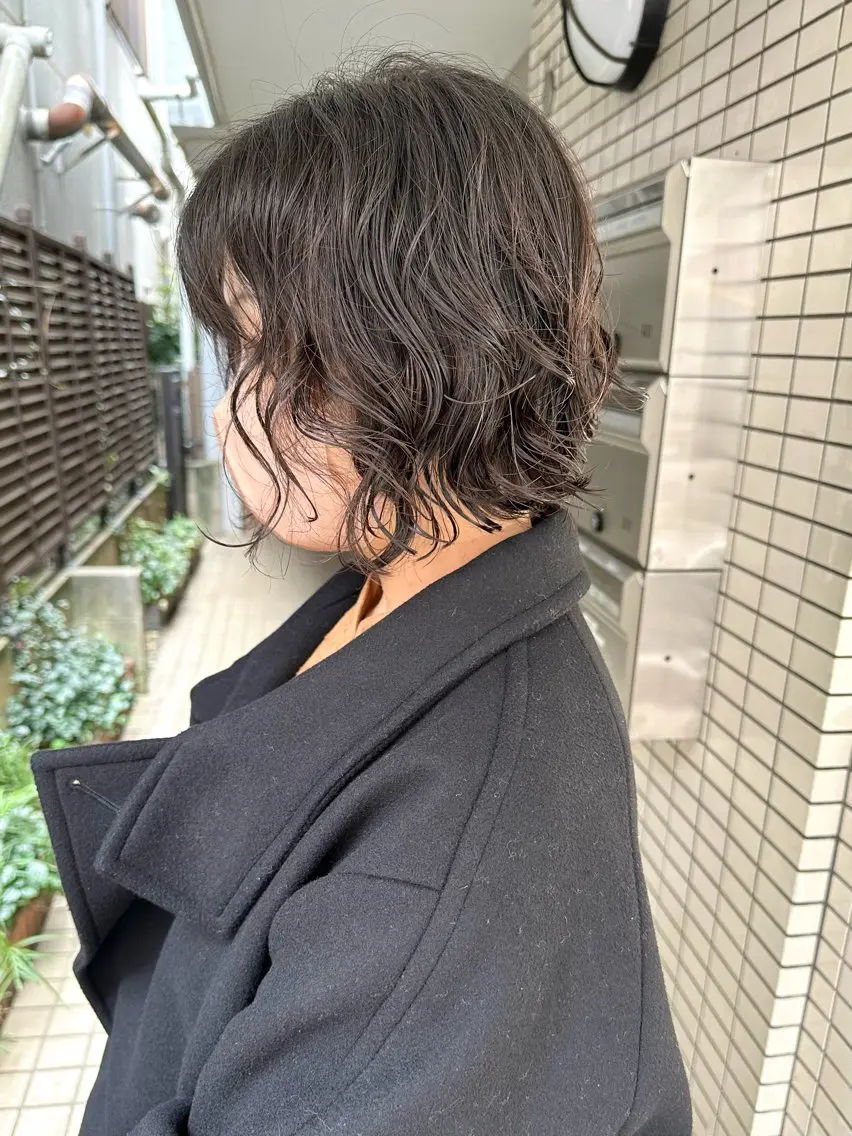 ショート カラー パーマ 髪質改善 縮毛矯正/ レイヤー/銀座/本木のヘアスタイル