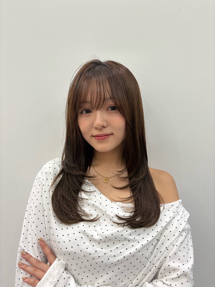 セミロング レイヤーカット カット ヘアカラー トリートメント 💗韓国ヘア/髪質改 善💗若菜あいこのヘアスタイル
