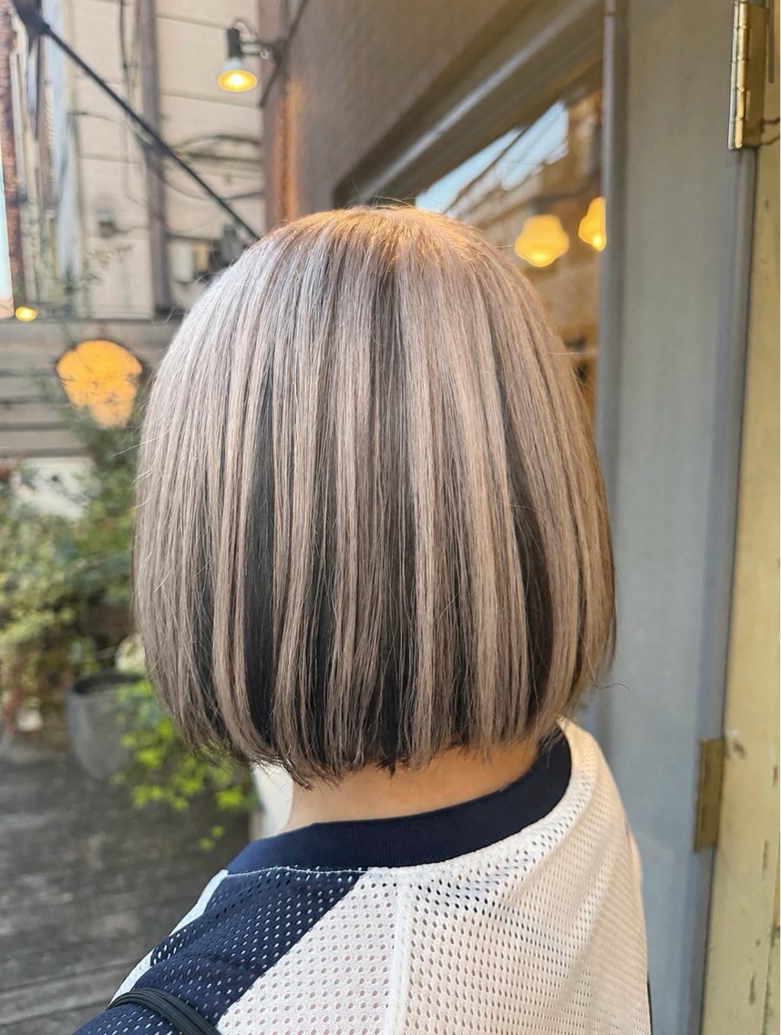 ショート カラー ヘアカラー トリートメント KURIAハイトーン /ピンクカラー/ボブのヘアスタイル