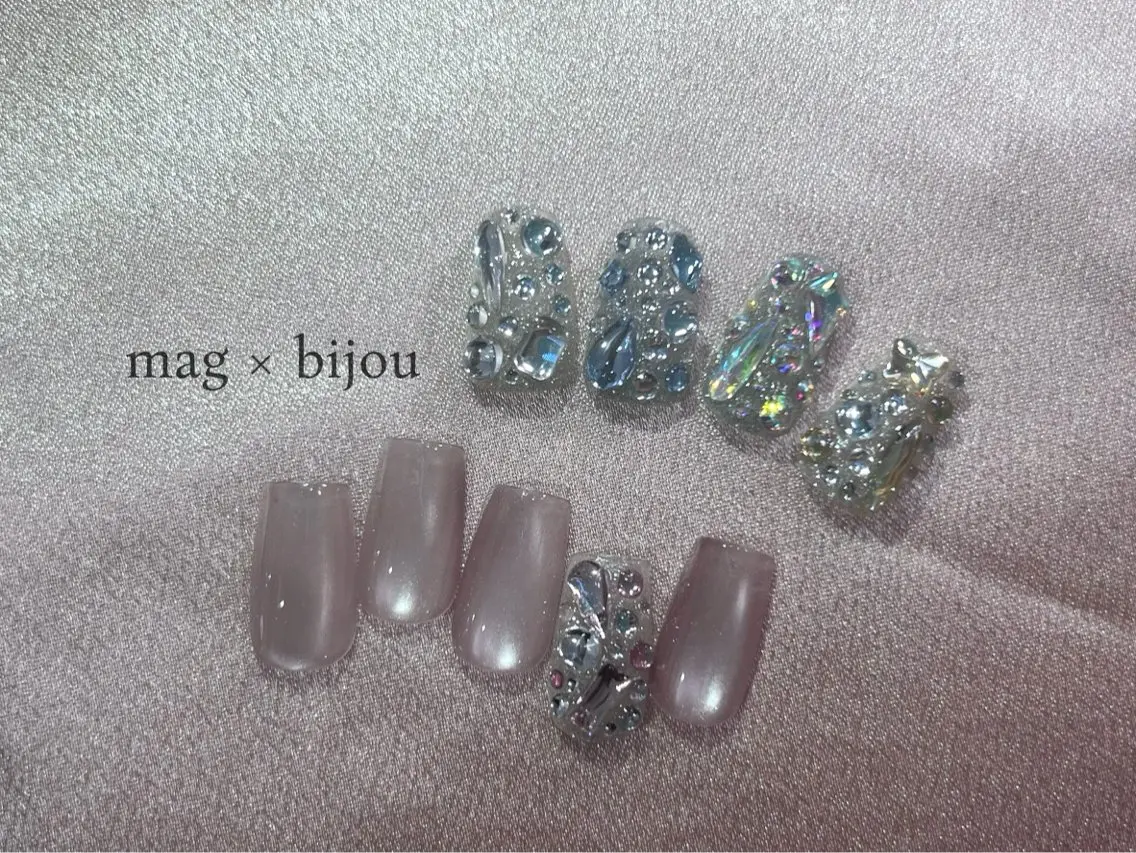 【オフあり】うる艶マグネット×ビジュー埋めつくし2本💎✨️の写真