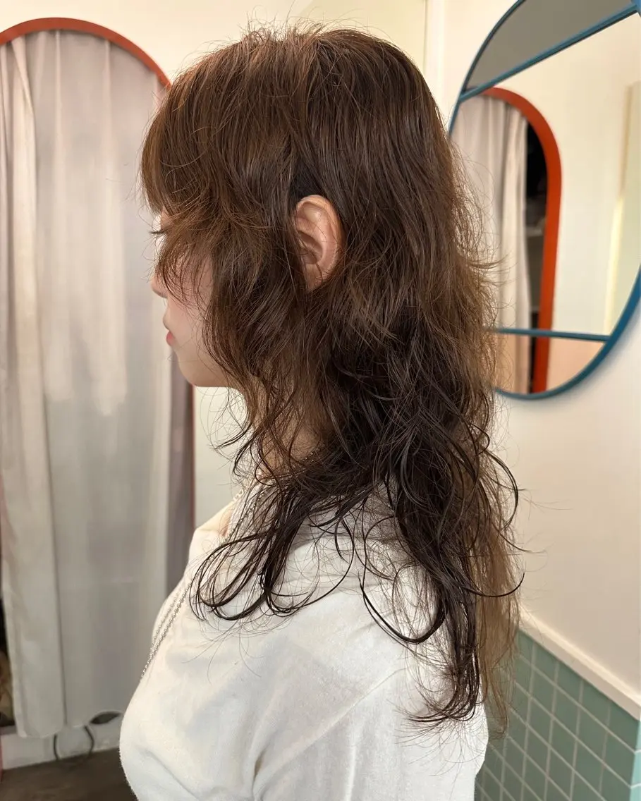 ロング カラー パーマ カット ヘアカラー パーマ ボブ/レイヤー/ケア パーマ/リュウタのヘアスタイル