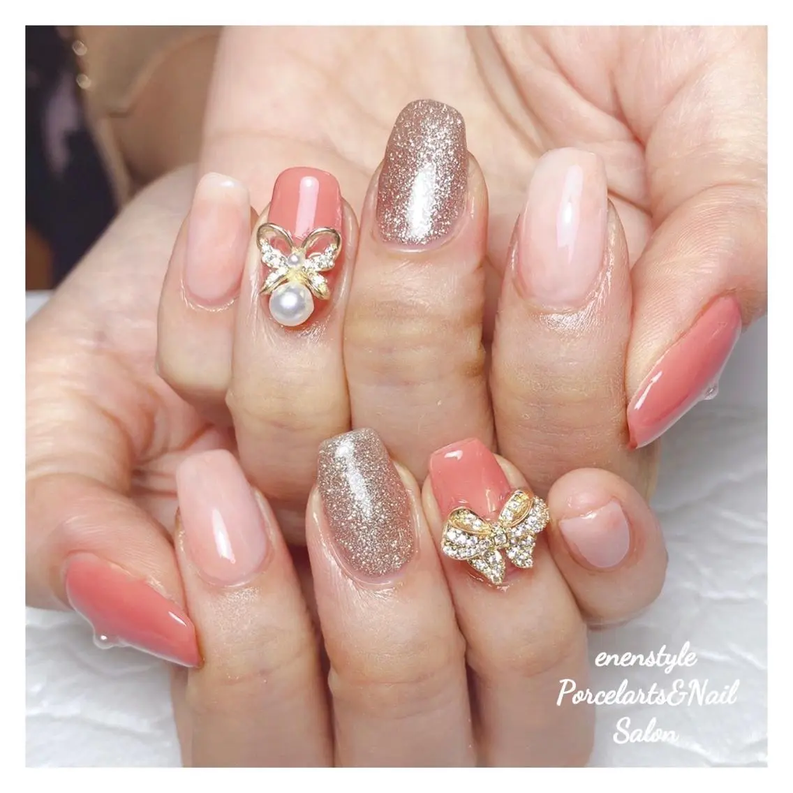 ミディアム ネイル 🐾enen style 🐾のネイルデザイン