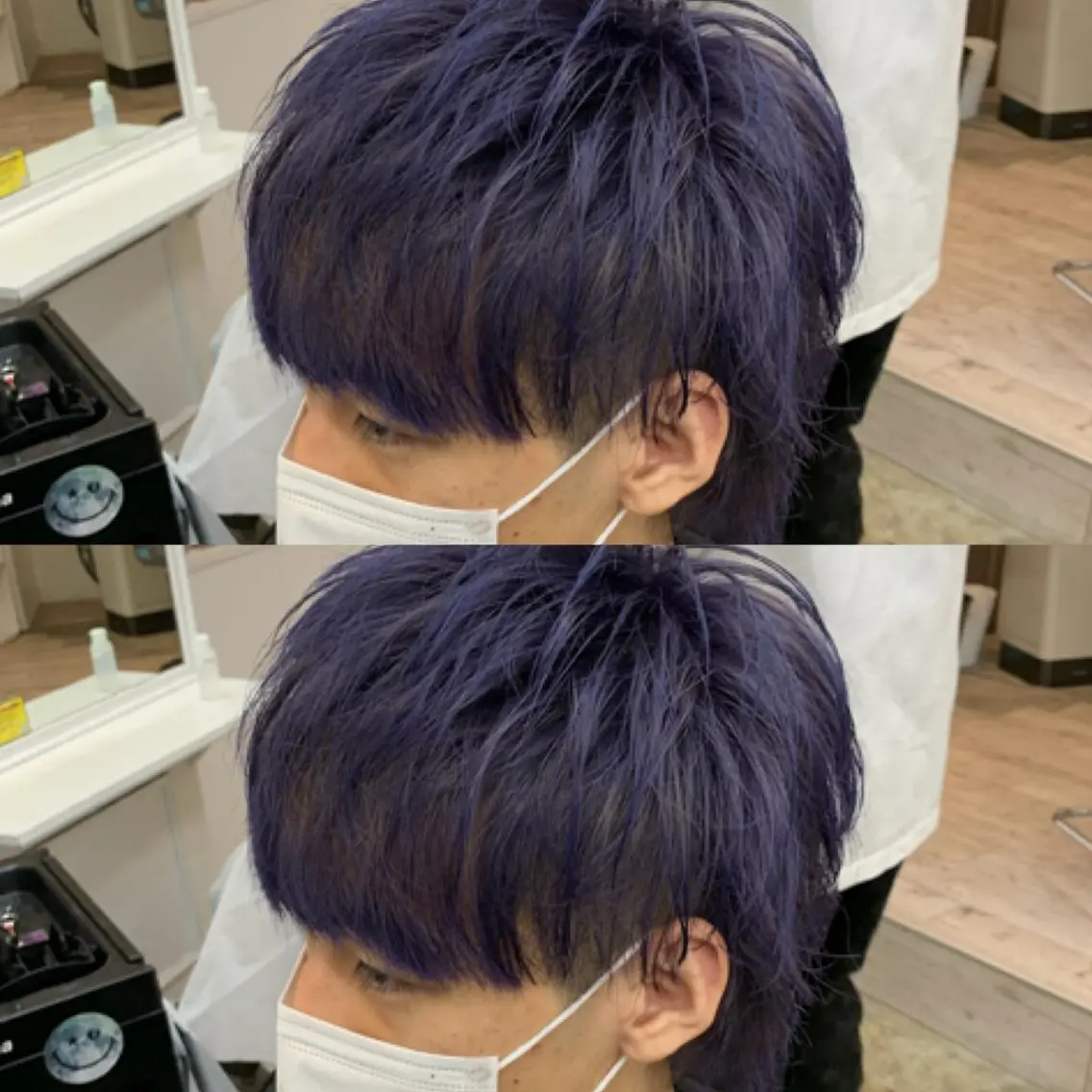 ショート カラー メンズ パープルカラー メンズ専門店 店長 小柳 裕夢のヘアスタイル