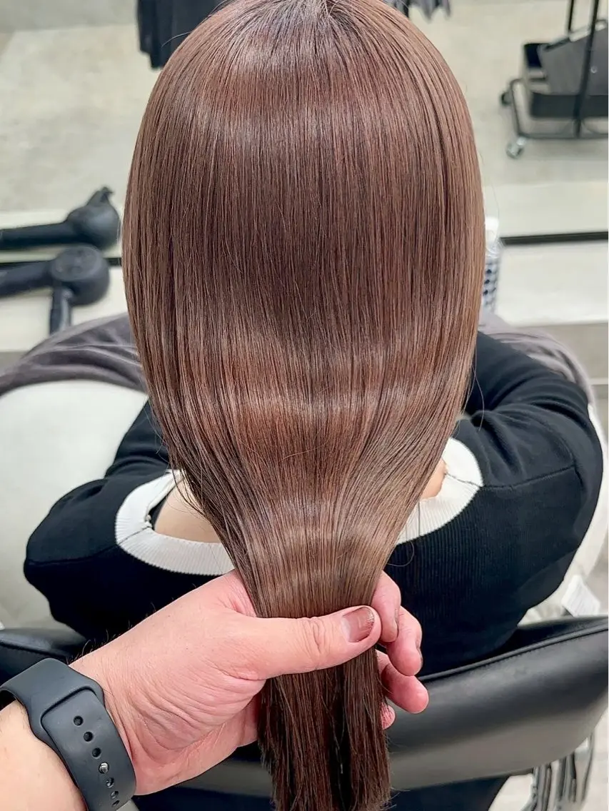 ロング 髪質改善 縮毛矯正 トリートメント 酸熱トリートメント ヘアカラー カラーモデル募集 ✨🤍モモハ🤍✨のヘアスタイル