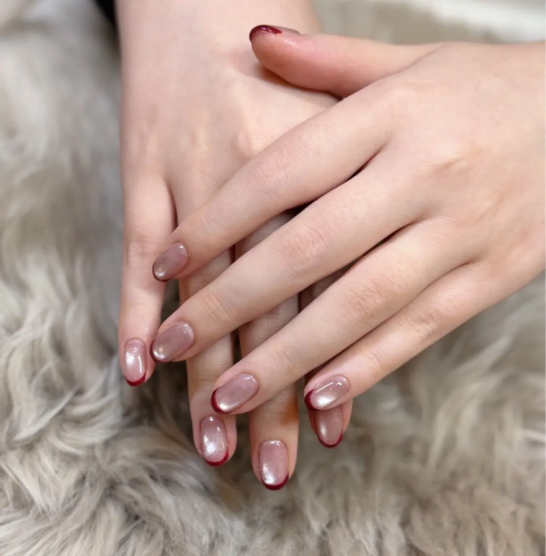 ネイル フレンチネイル ジェルネイル マグネットネイル メンズネイル ピンク ハンドネイル MIMnail メンズネイリストのネイルデザイン