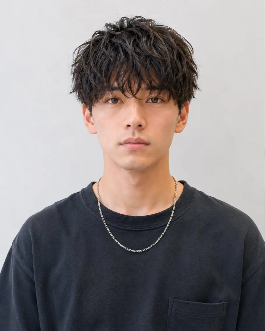 ショート パーマ メンズ メンズ韓国風 マッシュウルフ マッシュ メンズパーマ ツーブロック カット パーマ 久木原 ゆりのヘアスタイル