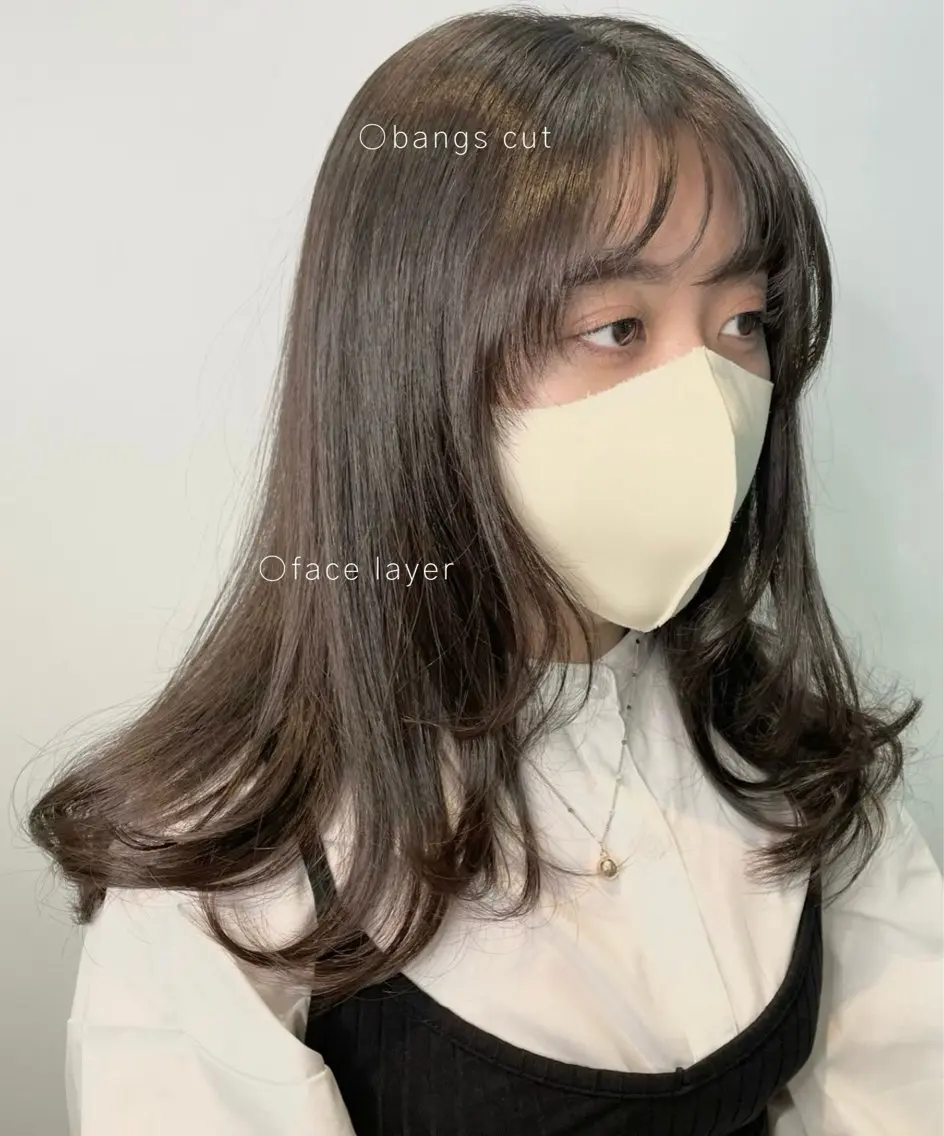 セミロング おくれ毛 カット eyelly🌿 nanaのマツエク・マツパデザイン