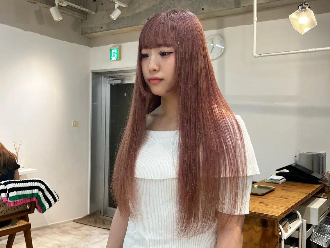 ロング カラー ベージュカラー ピンクカラー ピンクベージュ カット ヘアカラー トリートメント fit /HONOKAのヘアスタイル