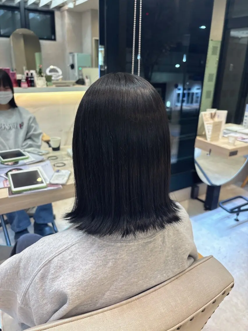 カラー 黒髪 ブルーカラー ブルーブラック 透明感カラー 笹木 怜羅のヘアスタイル