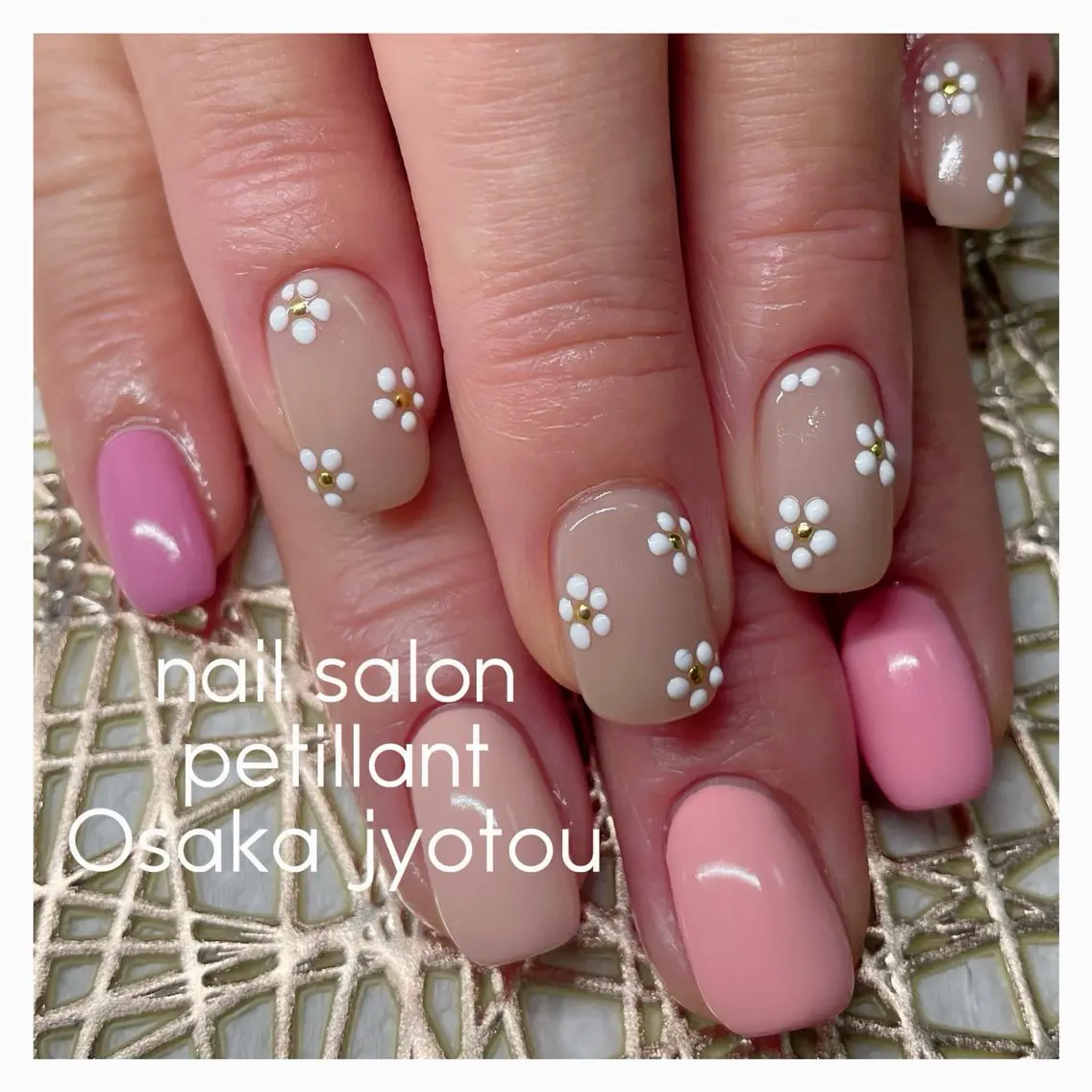 ネイル 持ち込み ピンク 春ネイル nail salon petillantのネイルデザイン