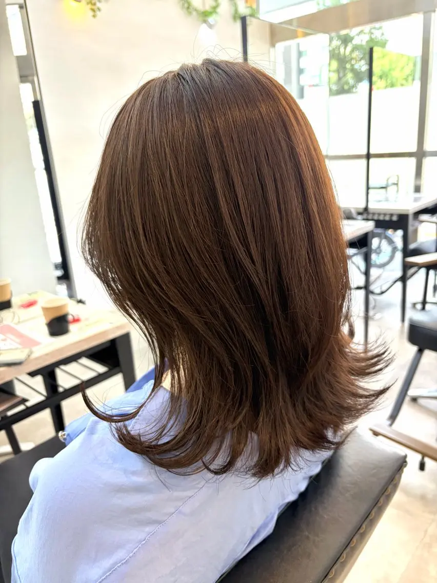 セミロング カラー 🥀韓国ヘア🥀 宮津真菜のヘアスタイル