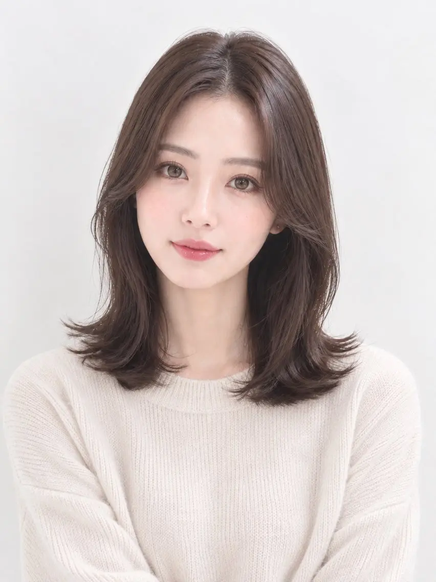 ミディアム カラー カット ヘアカラー トリートメント 透明感カラー/艶髪/ 🫧乳井悠香のヘアスタイル