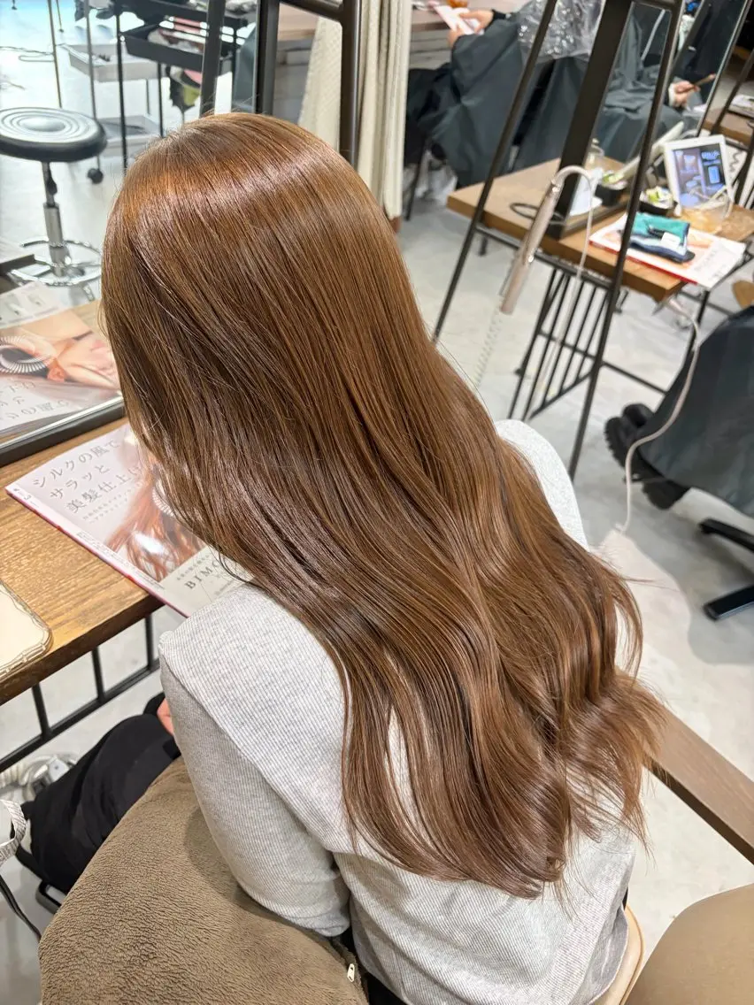 ロング カラー ブリーチなしwカラー /艶カラー/oukaのヘアスタイル