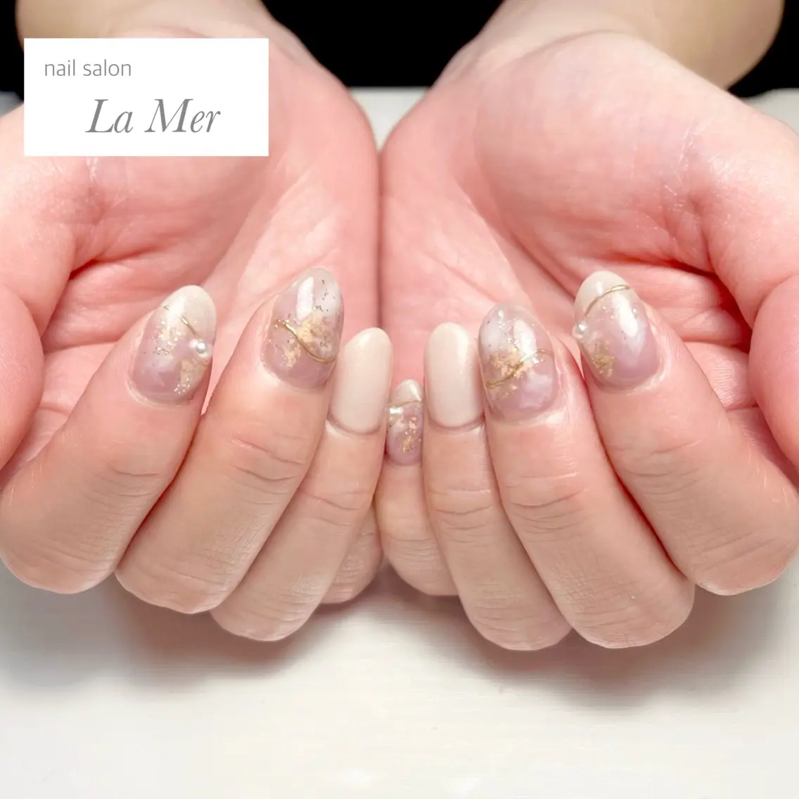 ネイル ニュアンスネイル オフィスネイル パープル シンプルネイル 春ネイル nailsalon La Merのネイルデザイン