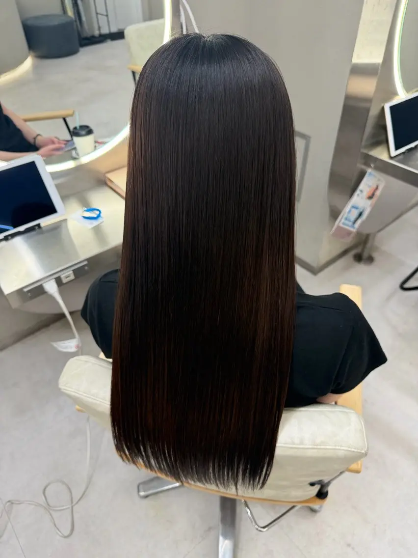 ロング カット 縮毛矯正 レイヤー/縮毛矯正/ 艶カラー♡ゆうかのヘアスタイル