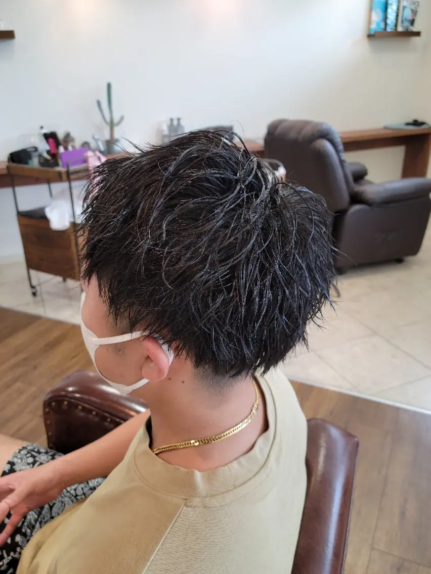 メンズ パーマ 中川 秀明のヘアスタイル