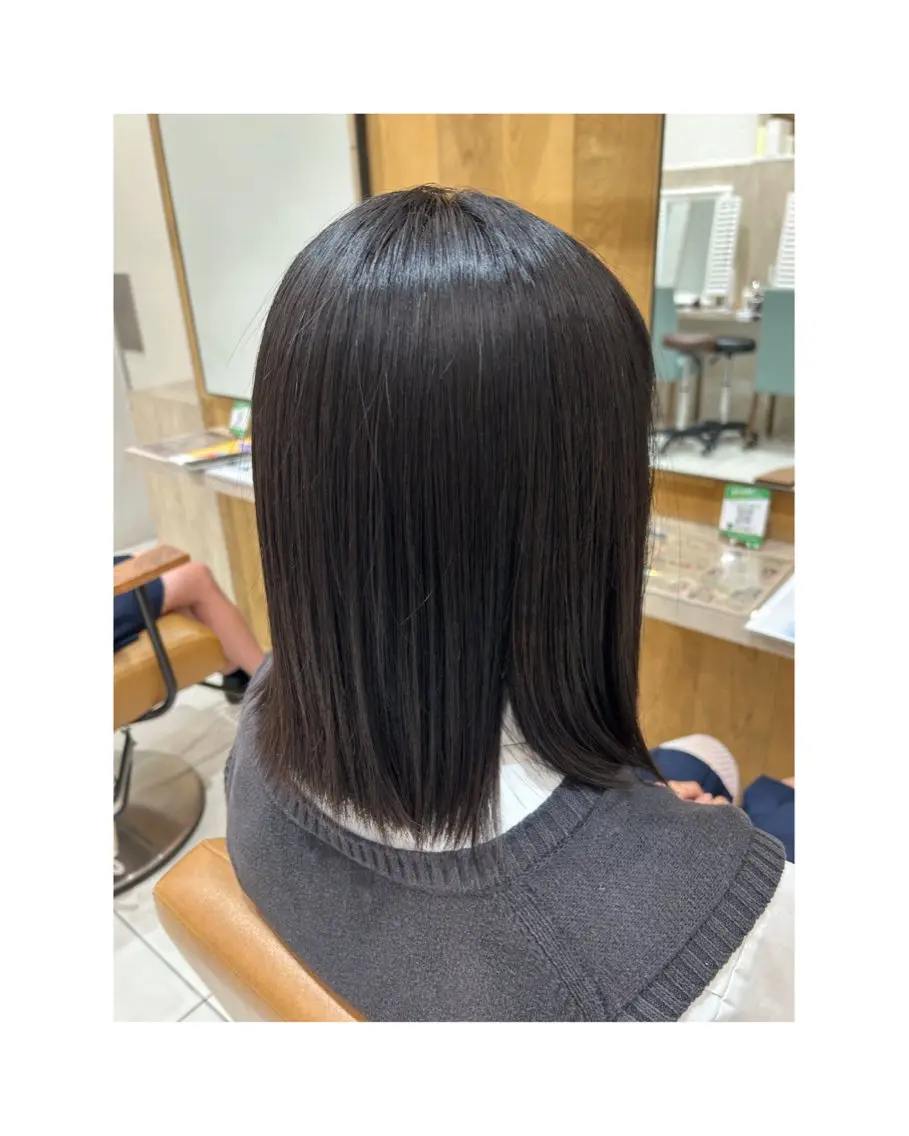 ショート パーマ 縮毛矯正 トリートメント カット 縮毛矯正 トリートメント ヘアセット 艶カラー&ストレート ✨️ほのか☺︎″のヘアスタイル