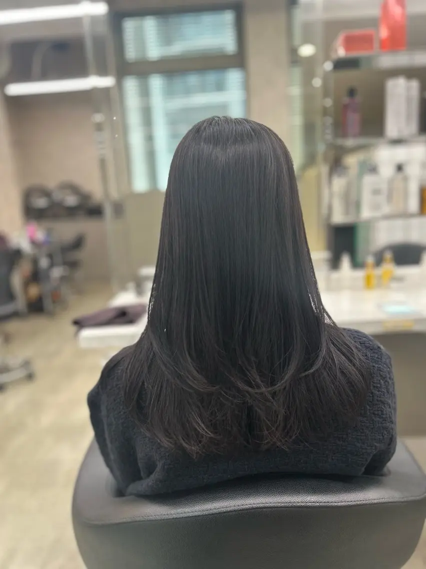 ロング カラー パーマ ヘアアレンジ メンズ キッズ ブリーチなしカラー/ ブラウン/レイヤーのヘアスタイル