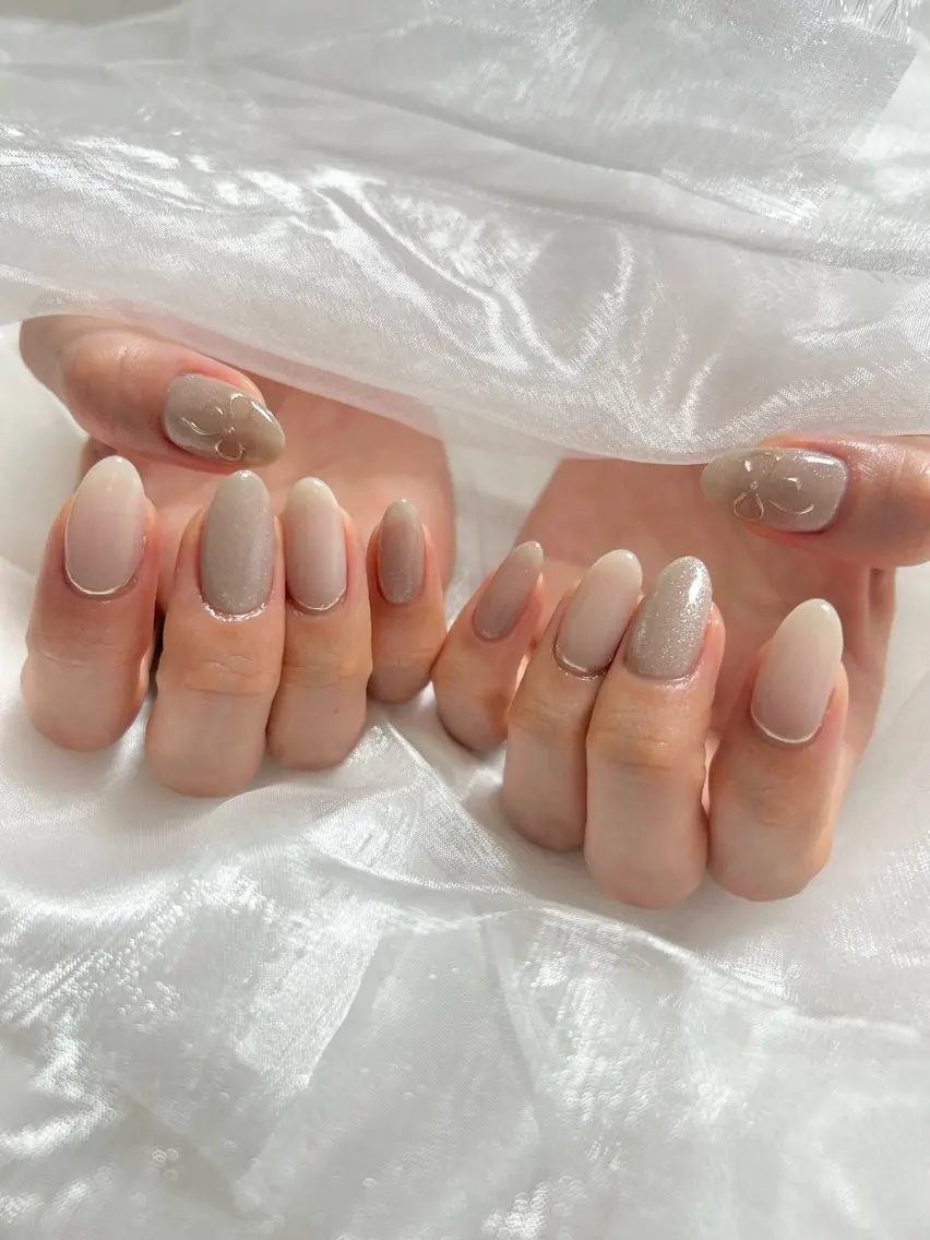 ネイル マグネットネイル リボン ハンドネイル Dallon nailのネイルデザイン