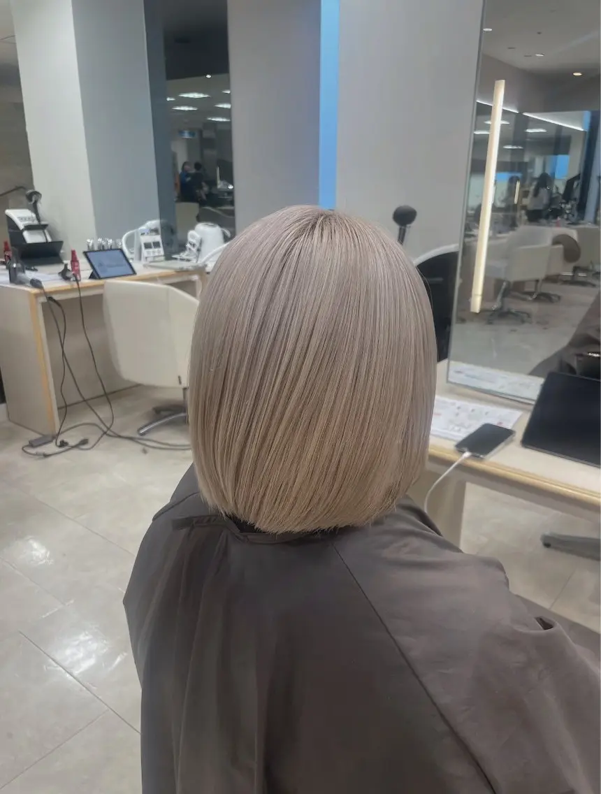 ミディアム カラー シャドウパーマ／骨格 矯正カット　トモキのヘアスタイル