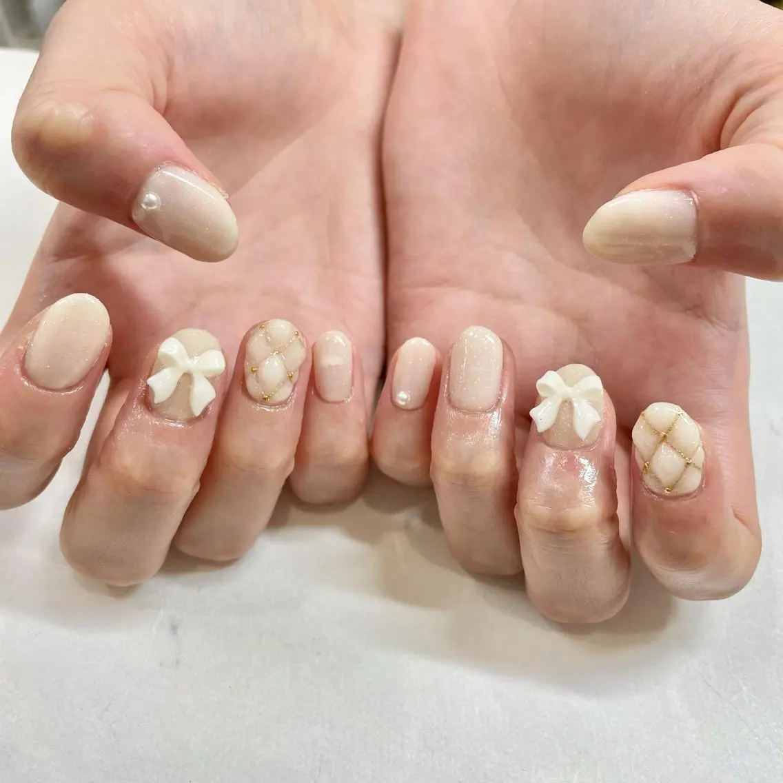 ネイル リボン 🎀AYAKO 🎀中韓ネイルのネイルデザイン