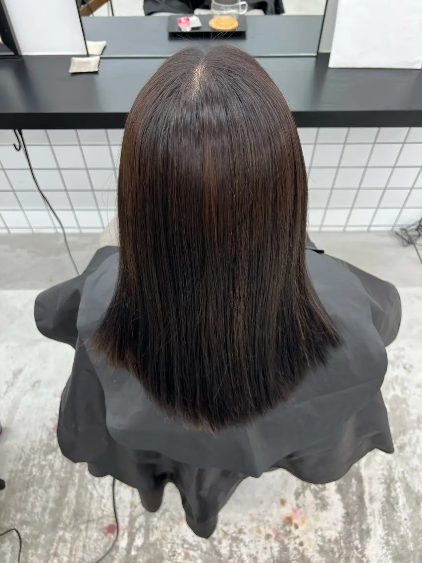 セミロング カラー ブラウンカラー 透明感カラー トリートメント 🌷︎あすか🌷 JILLSTUDIOのヘアスタイル