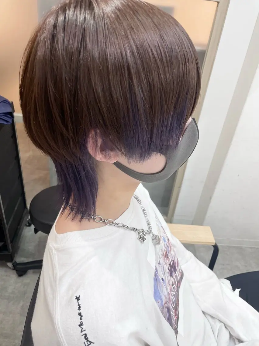 ミディアム メンズ ☁️ケアブリーチ￤ ウルフ￤Shioriのヘアスタイル