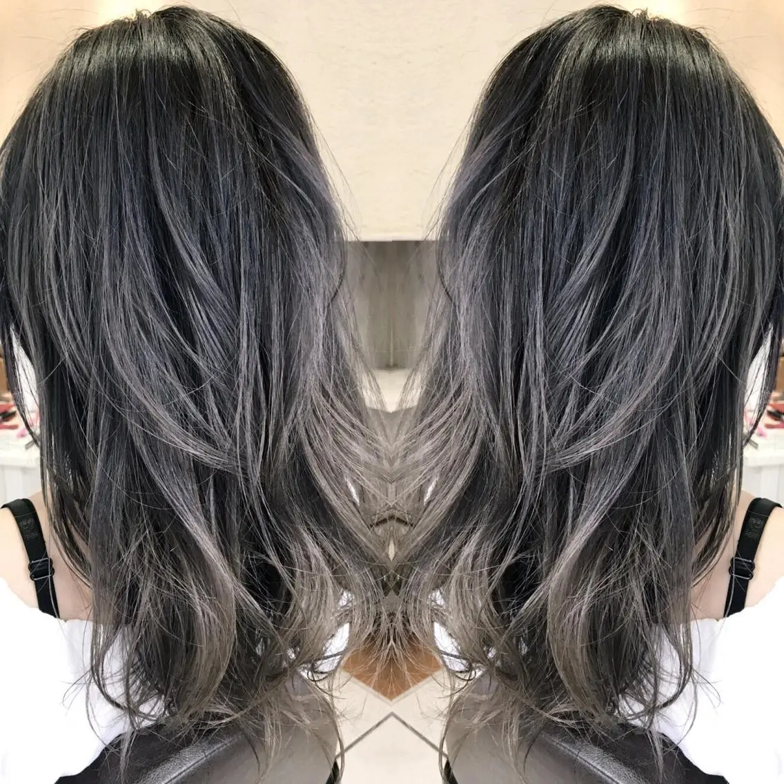 セミロング カラー シールエクステ⭐️ オオミタクヤのヘアスタイル