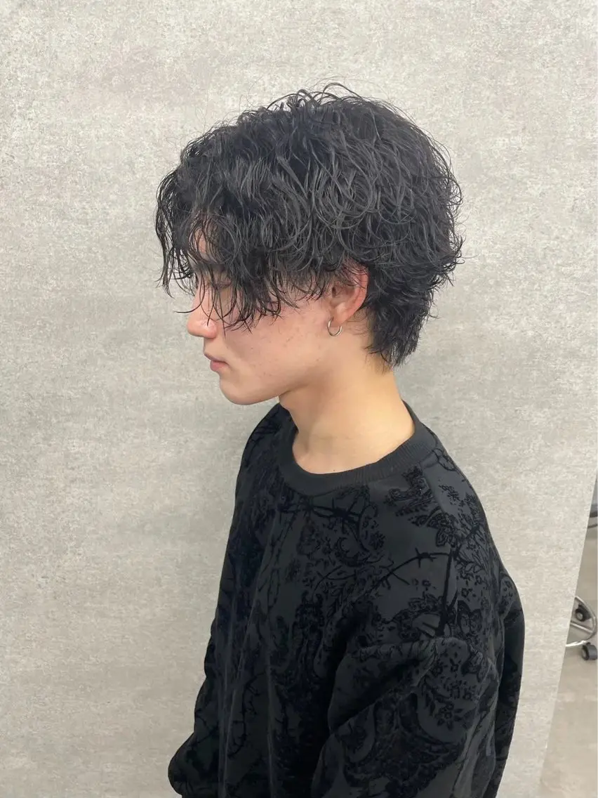 ショート パーマ ヘアアレンジ メンズ 髪質改善 トリートメント 川合 智之のヘアスタイル