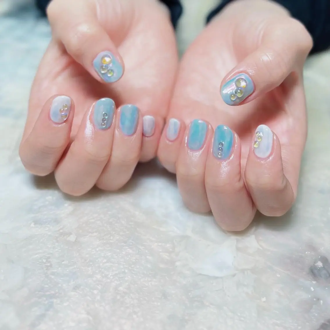 ネイル マグネットネイル ニュアンスネイル ショートネイル gemickle nailのネイルデザイン