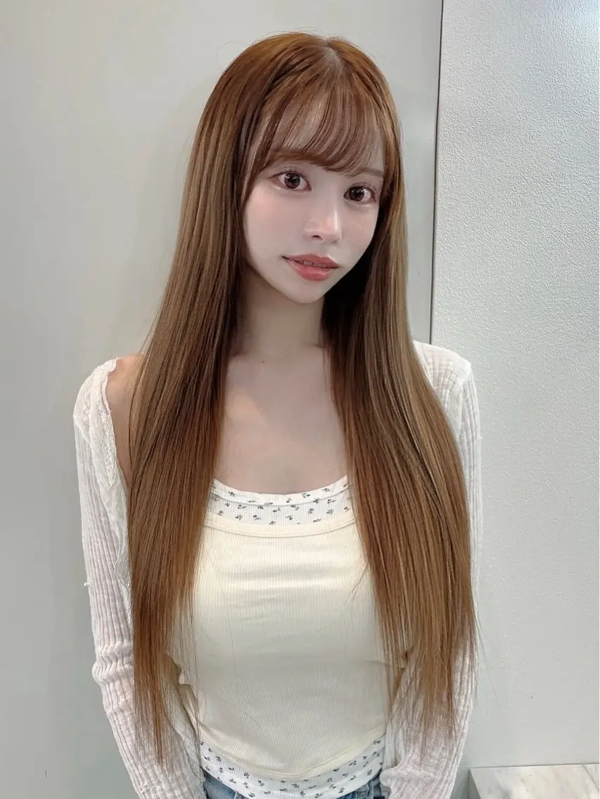 ロング エクステ 艶髪×透明感カラー りこのヘアスタイル
