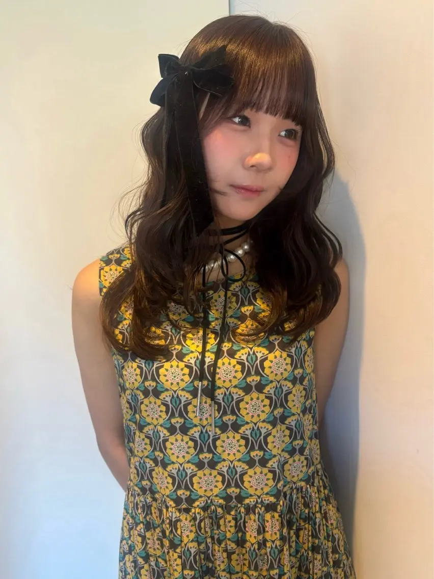 ロング カラー ブラウンカラー ピンクカラー ピンクブラウン ナナ 福岡美容室のヘアスタイル