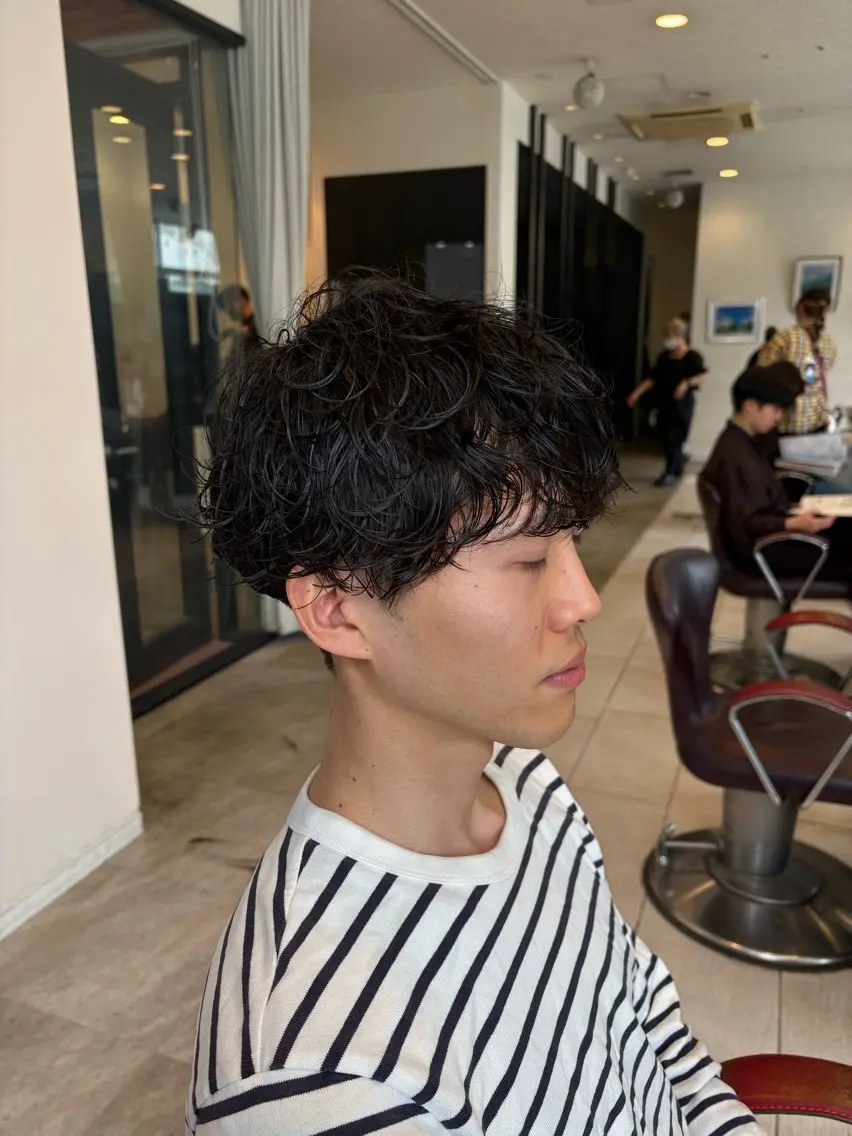 ショート パーマ メンズ マッシュ メンズパーマ カット パーマ 🍁メンズ特化美容師 /関根玲空🍁のヘアスタイル