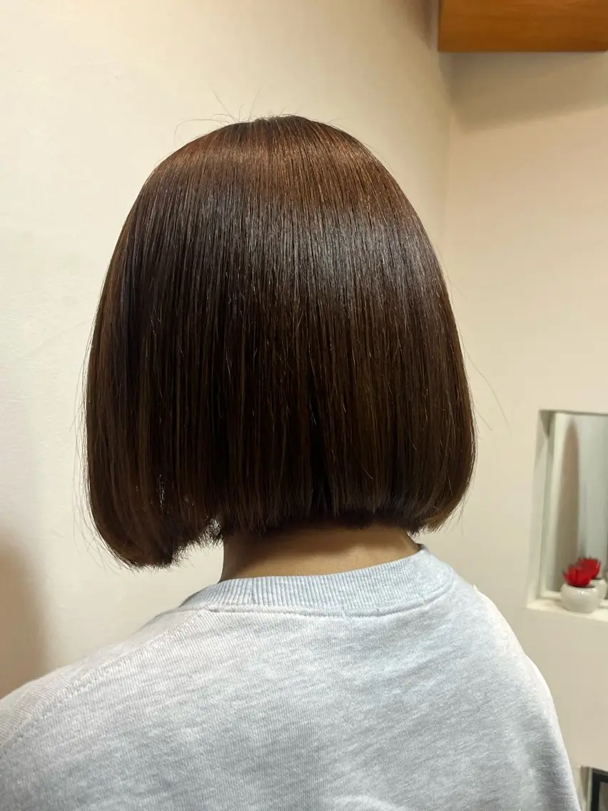 ミディアム 縮毛矯正 あいこ .のヘアスタイル